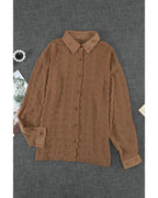Azura Exchange Button Fuzzy Polka Dot Shirt - S