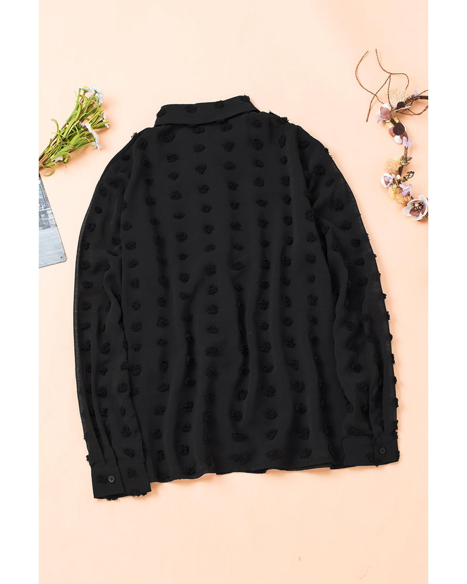Azura Exchange Polka Dot Long Sleeve Button Shirt - 2XL