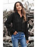 Azura Exchange Polka Dot Long Sleeve Button Shirt - L