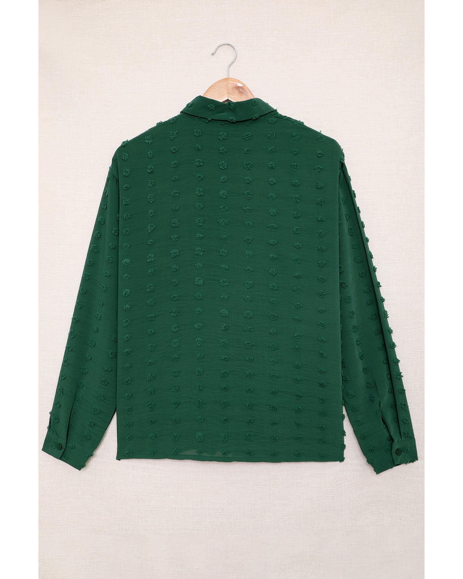 Azura Exchange Button Fuzzy Polka Dot Shirt - S Secondary image