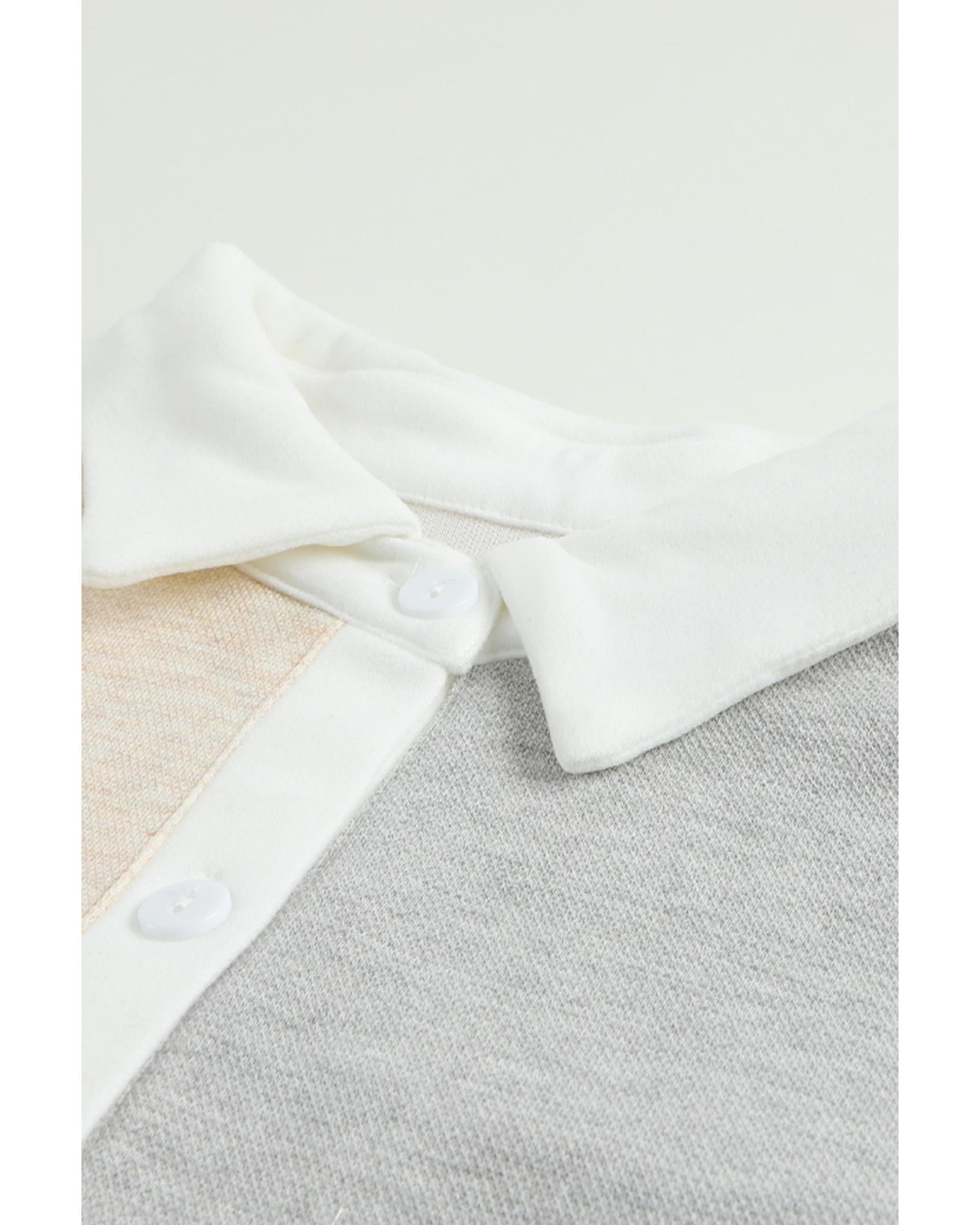 Azura Exchange Colorblock Knit Shirt with Contrast Trim - M