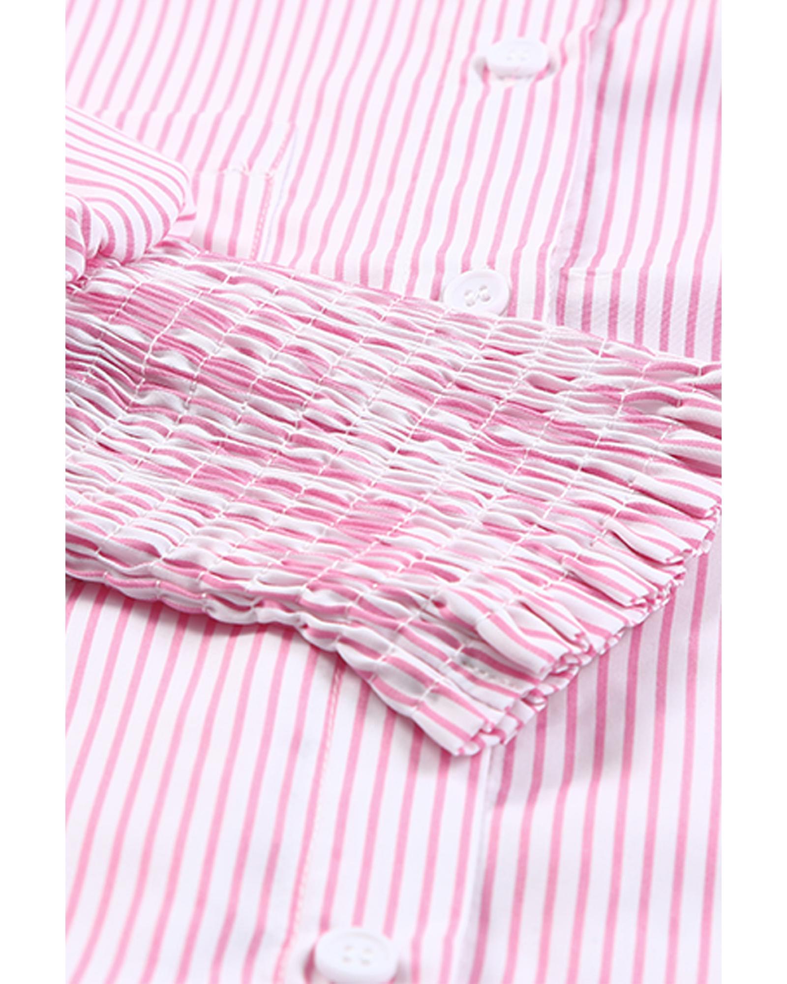 Azura Exchange Striped Boyfriend Shirt with Pocket - M Main image