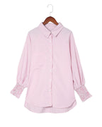 Azura Exchange Striped Boyfriend Shirt with Pocket - S