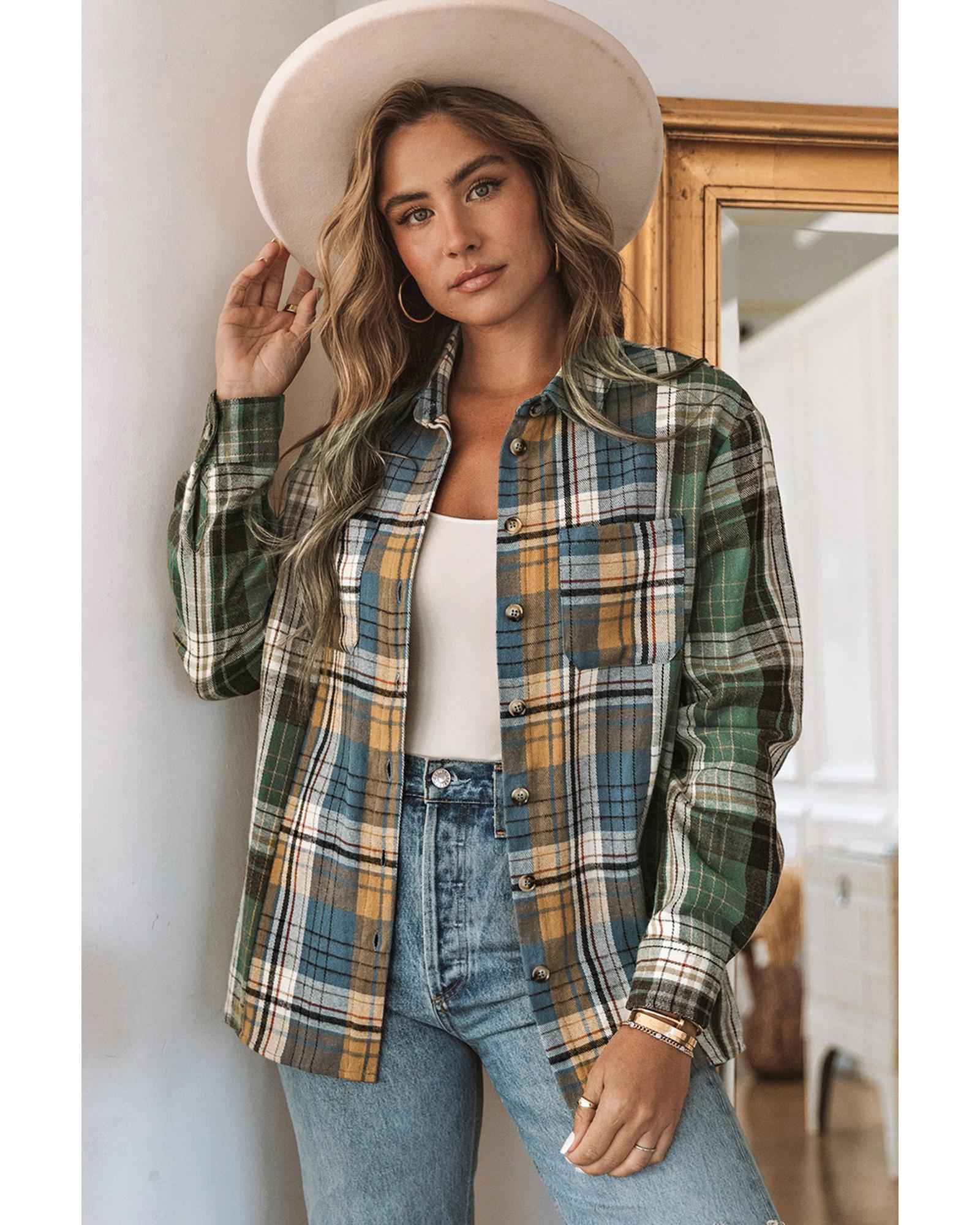 Azura Exchange Button Up Plaid Shacket - L Main image