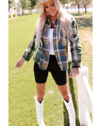 Azura Exchange Button Up Plaid Shacket - XL