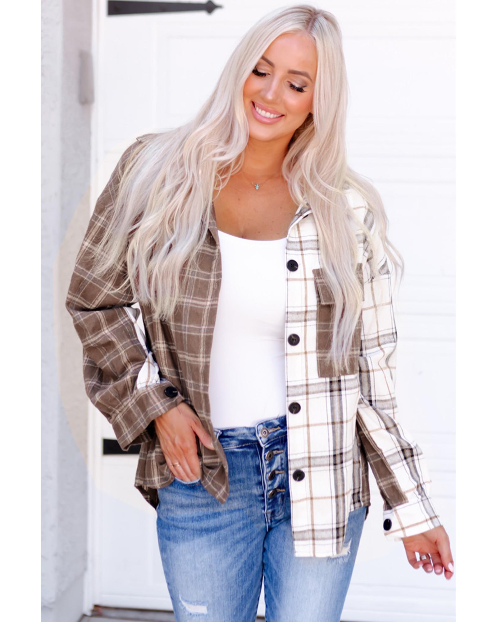 Azura Exchange Plaid Oversized Shirt - M Main image