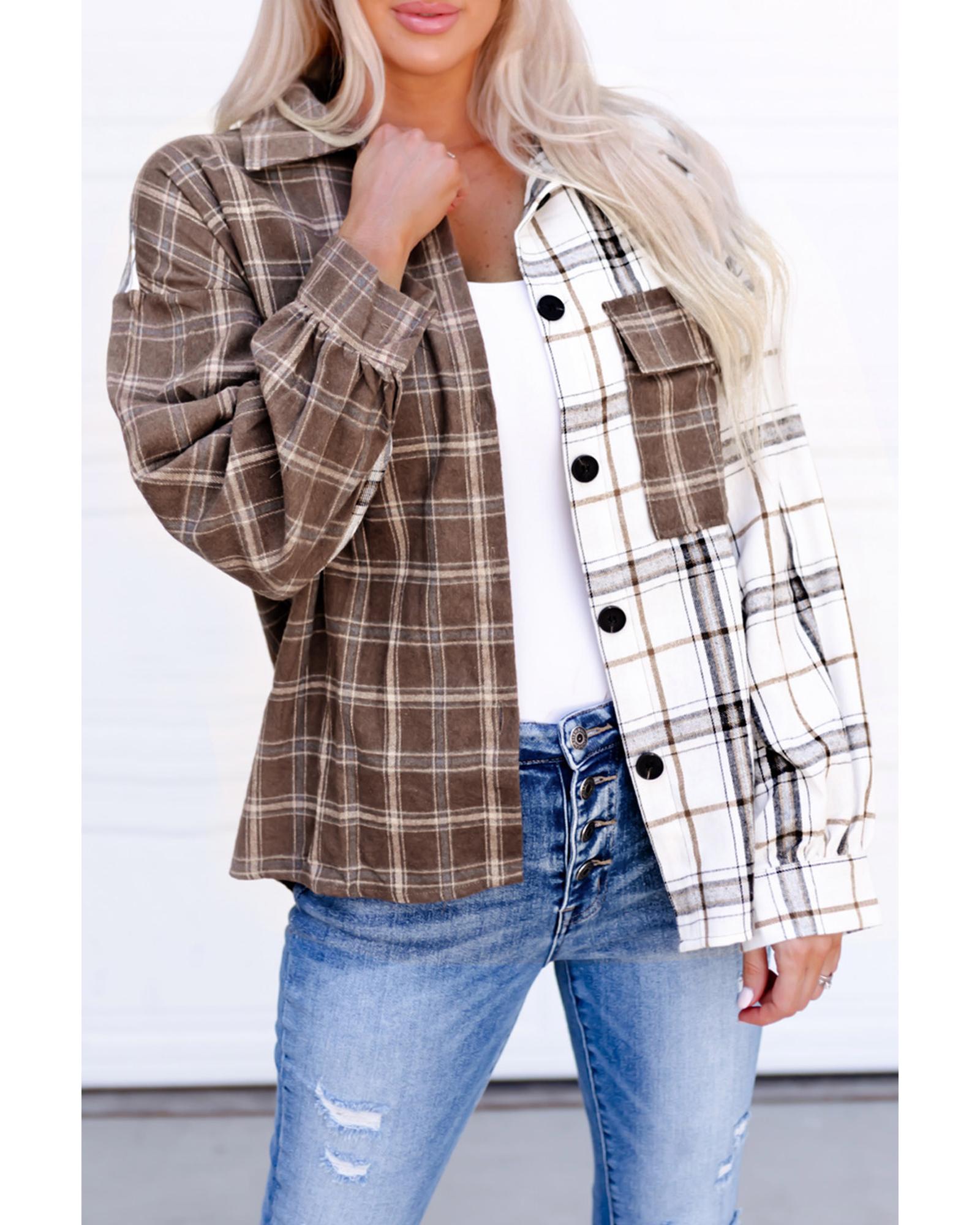 Azura Exchange Plaid Oversized Shirt - M Secondary image