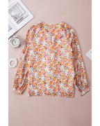Azura Exchange Boho Floral Print Button Front Shirt - S