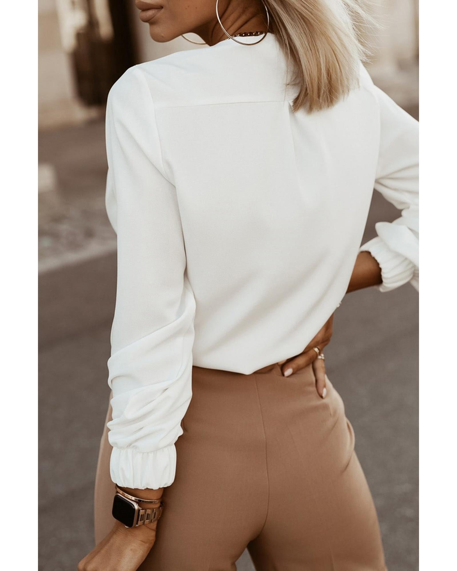 Azura Exchange Gathered Cuff Shirt - M Secondary image