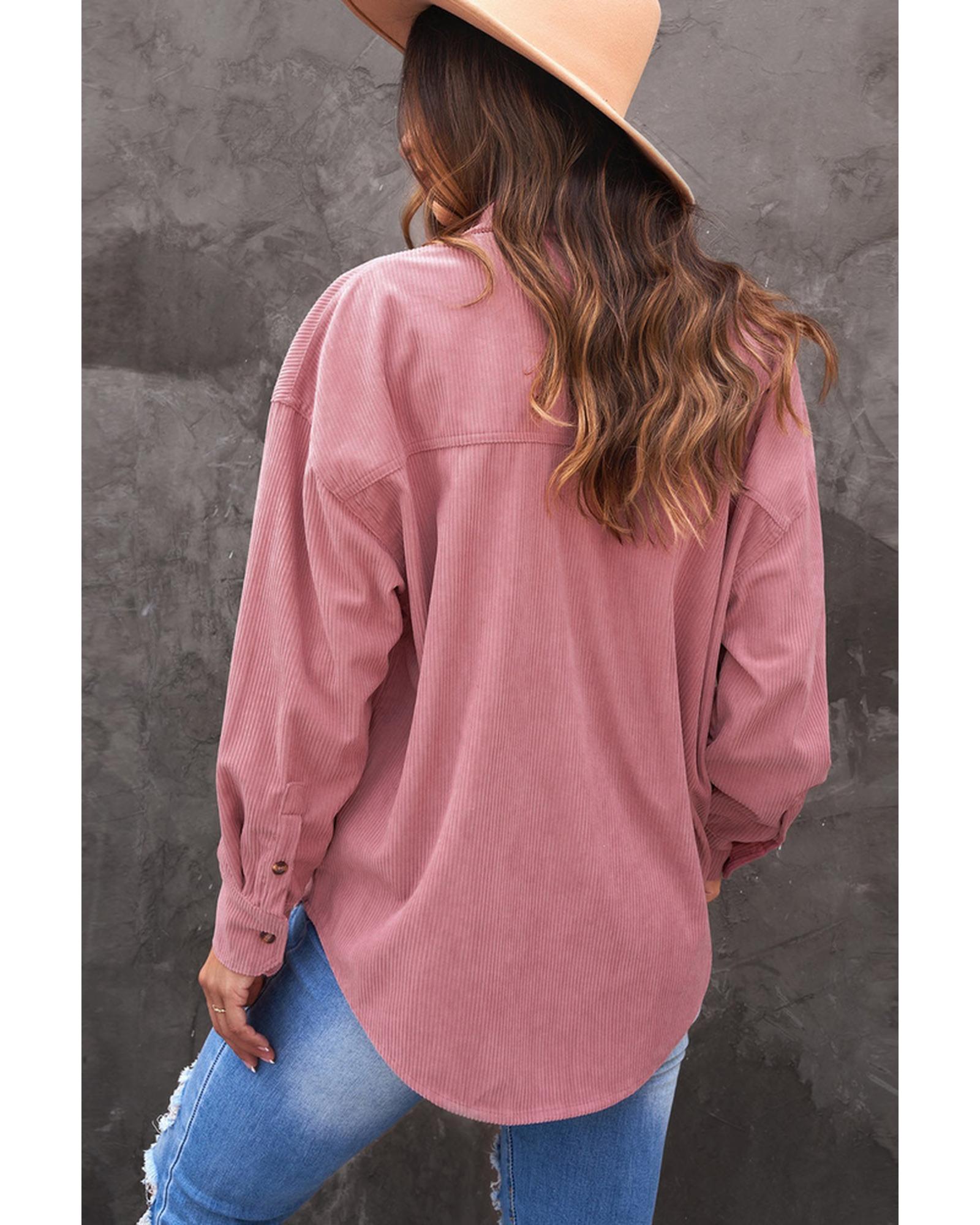 Azura Exchange Button Pocket Corduroy Shirt - M Secondary image