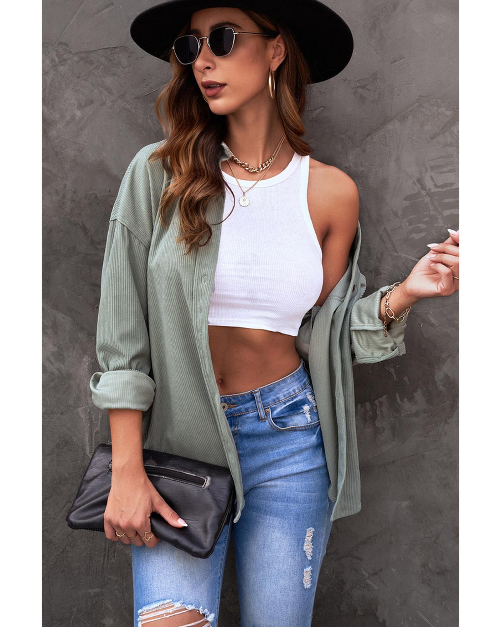 Azura Exchange Button Pocket Shirt - M