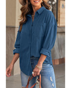 Azura Exchange Button Pocket Corduroy Shirt - S