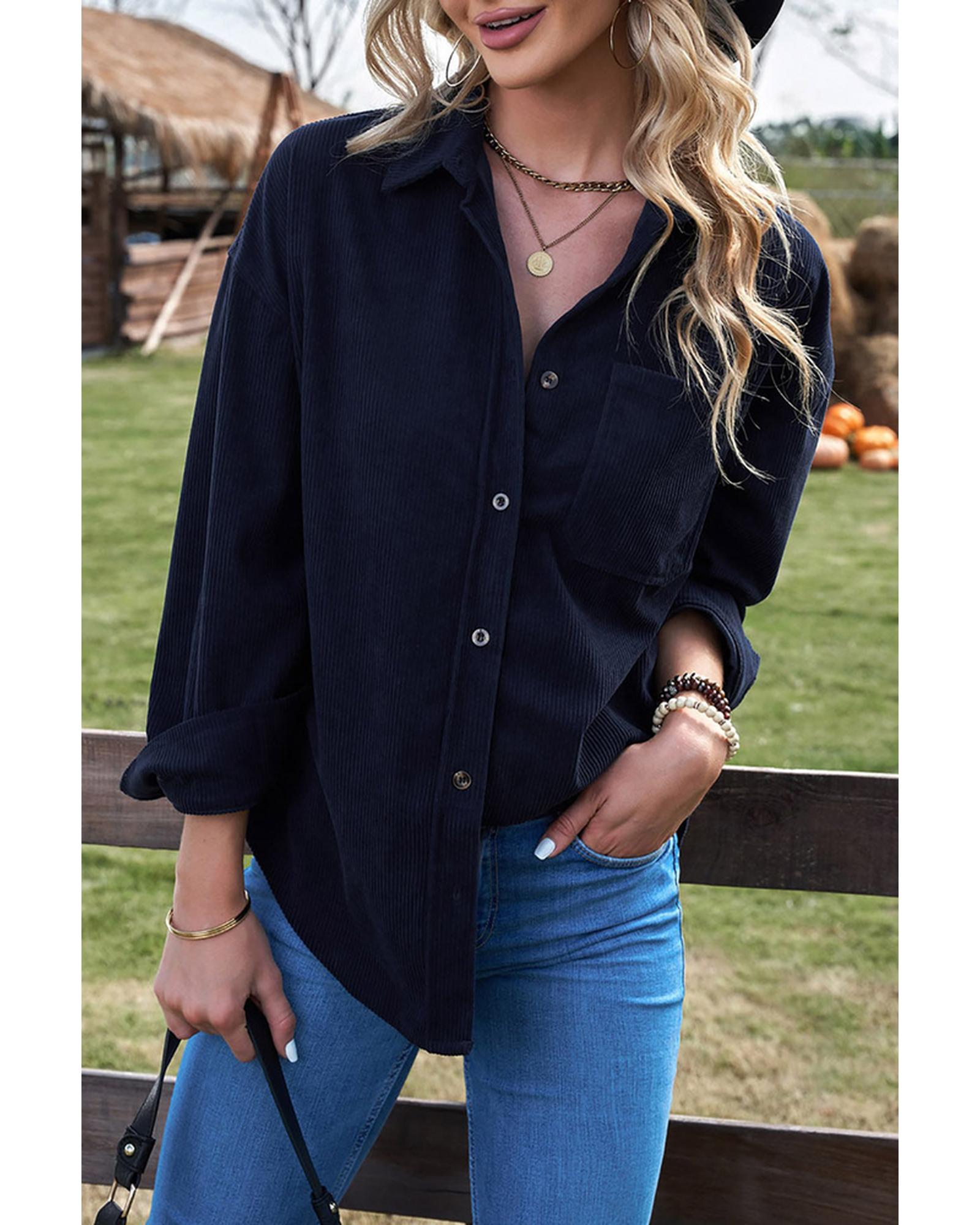 Azura Exchange Corduroy Button Pocket Shirt - 4XL Main image