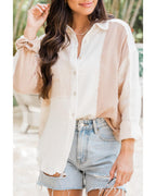 Azura Exchange Buttoned Raw Hem Textured Shirt - M