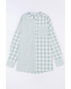 Azura Exchange Checked Patchwork Long Sleeve Shirt - S