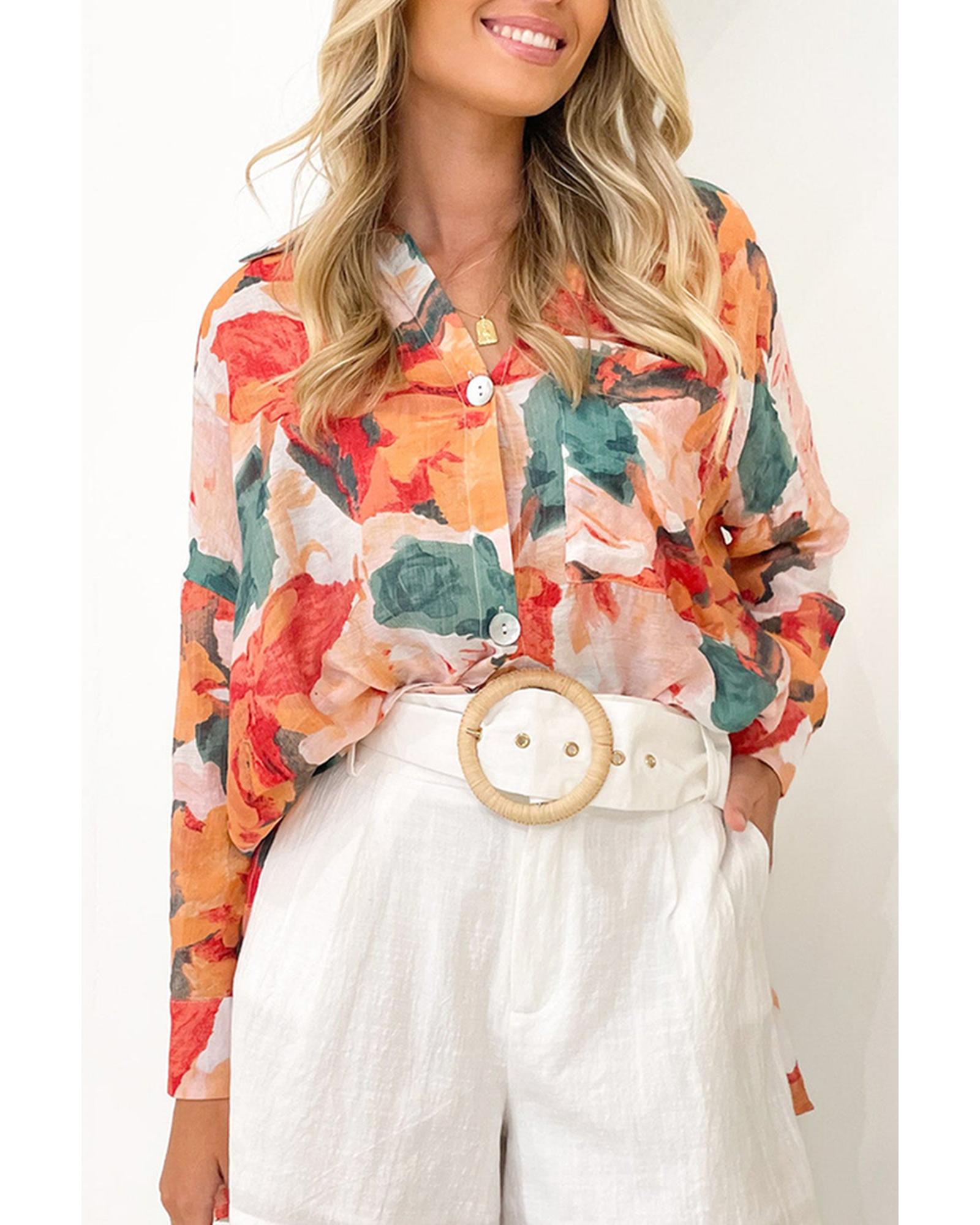 Azura Exchange Printed Loose Shirt - M Main image