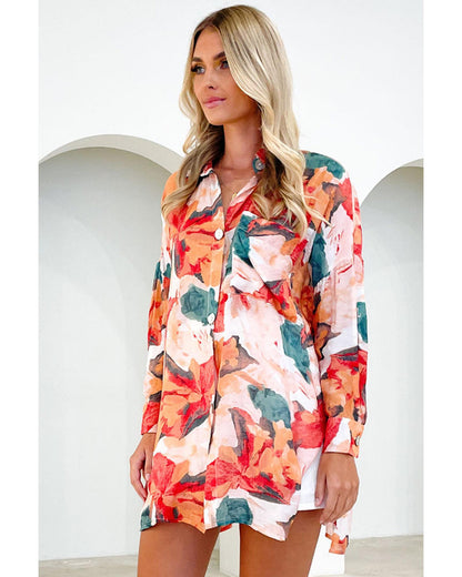 Azura Exchange Printed Loose Shirt - M