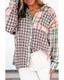 Azura Exchange Plaid Patchwork High Low Oversized Shirt - L