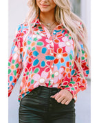 Azura Exchange Floral Print Bubble Sleeve Shirt - M