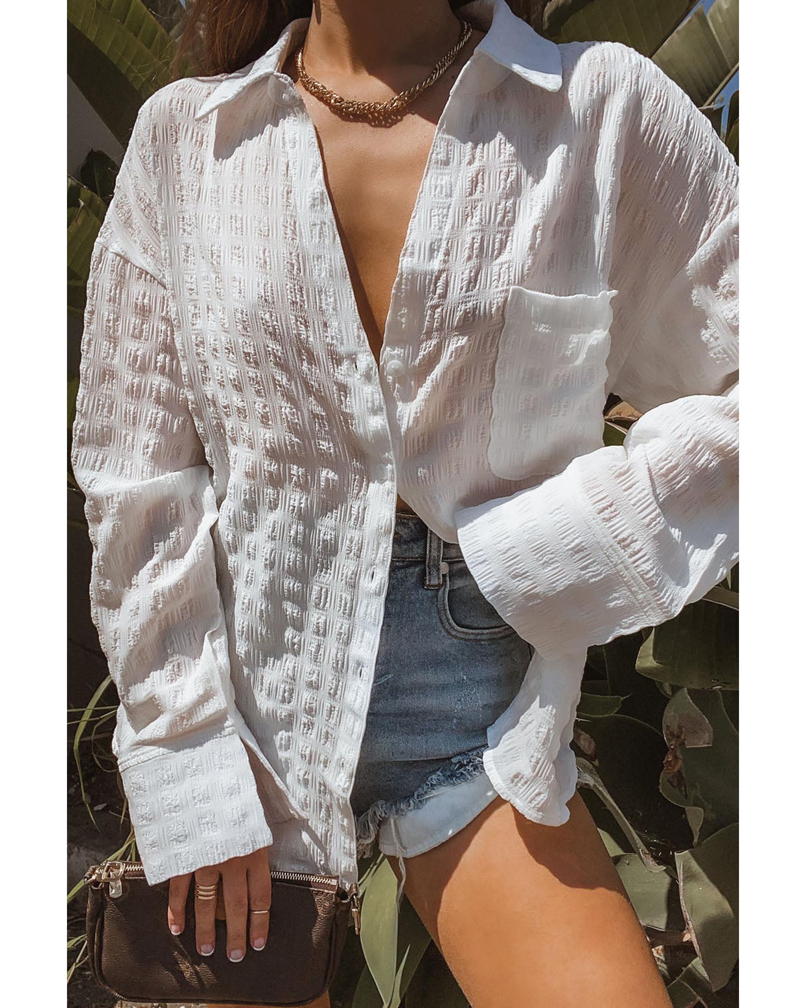 Azura Exchange Crinkled Plaid Textured Shirt - XL Main image
