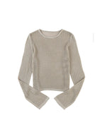 Azura Exchange Hollow-out Knit Long Sleeve Top - XL