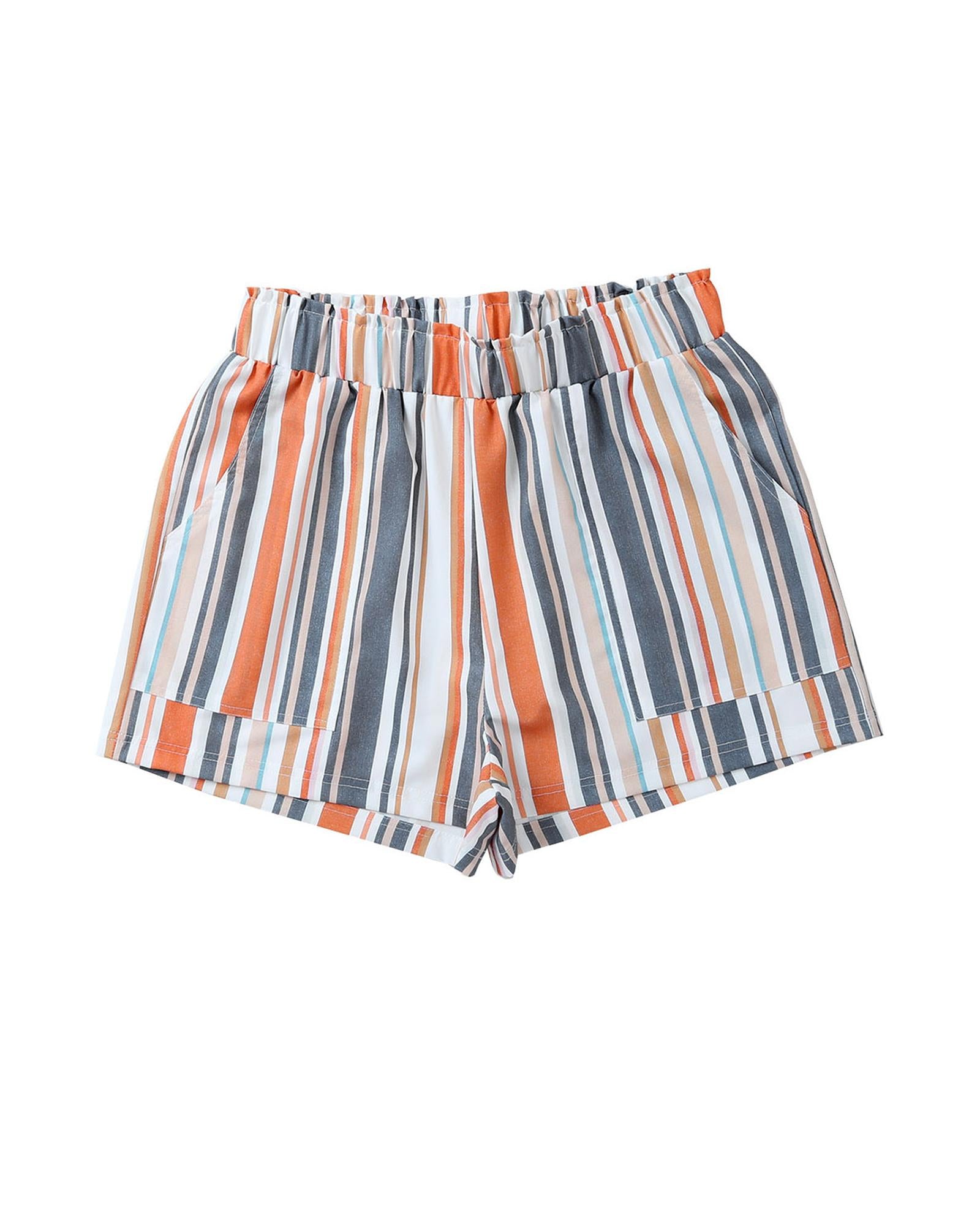 Azura Exchange Vintage Washed Elastic Frill Waist Casual Shorts - S Women's Shorts Azura Exchange