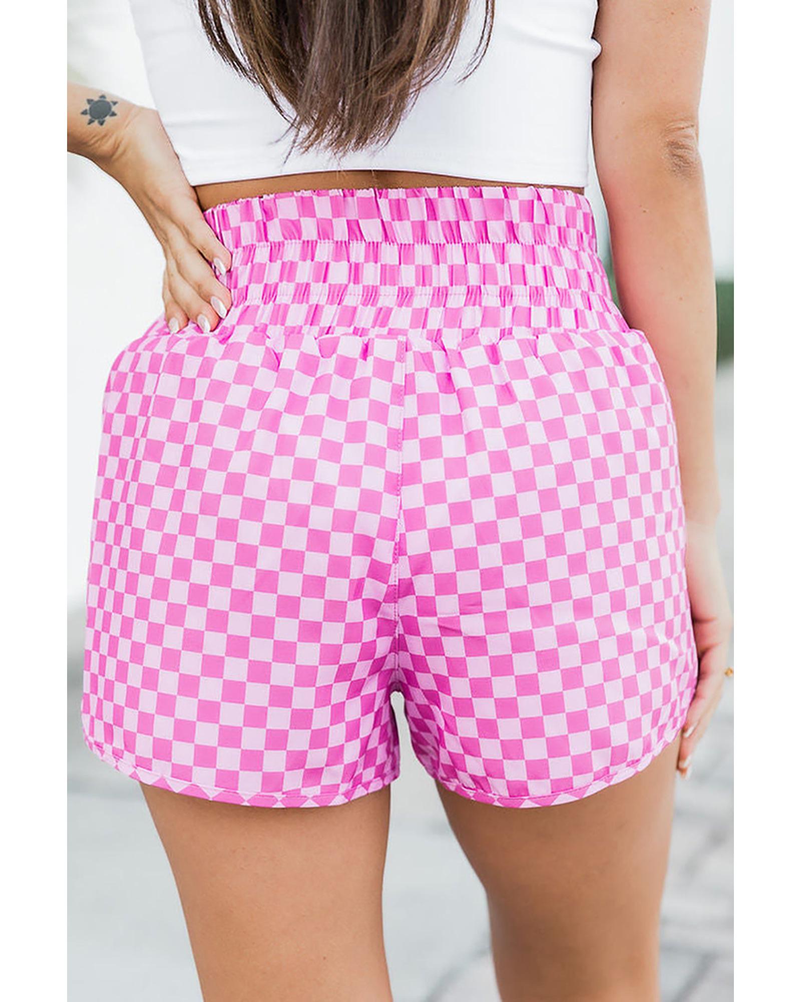Azura Exchange High Waisted Plaid Athletic Shorts - S Secondary image