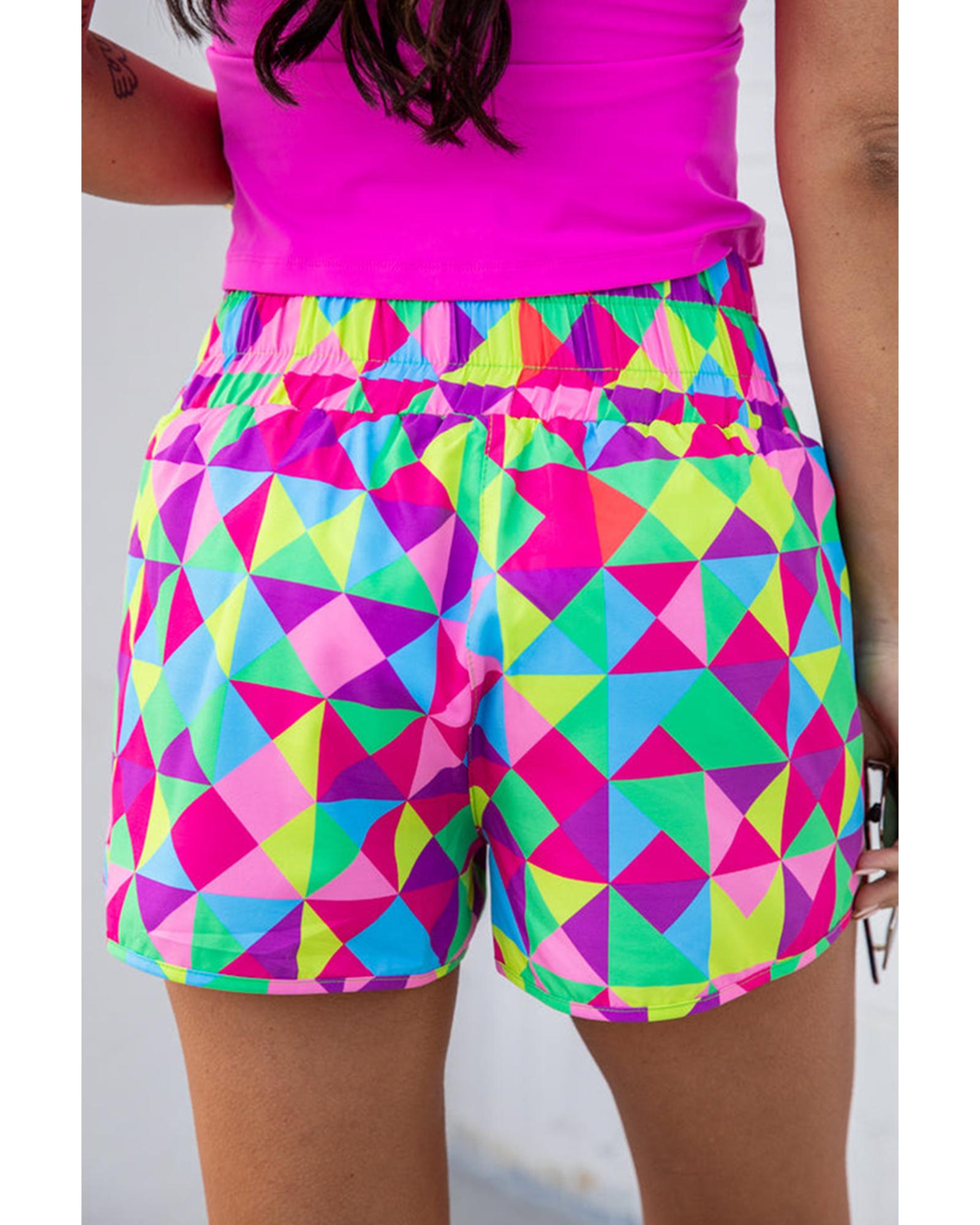 Azura Exchange Geometric High Waisted Athletic Shorts - L Secondary image