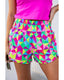 Azura Exchange Geometric High Waisted Athletic Shorts - S