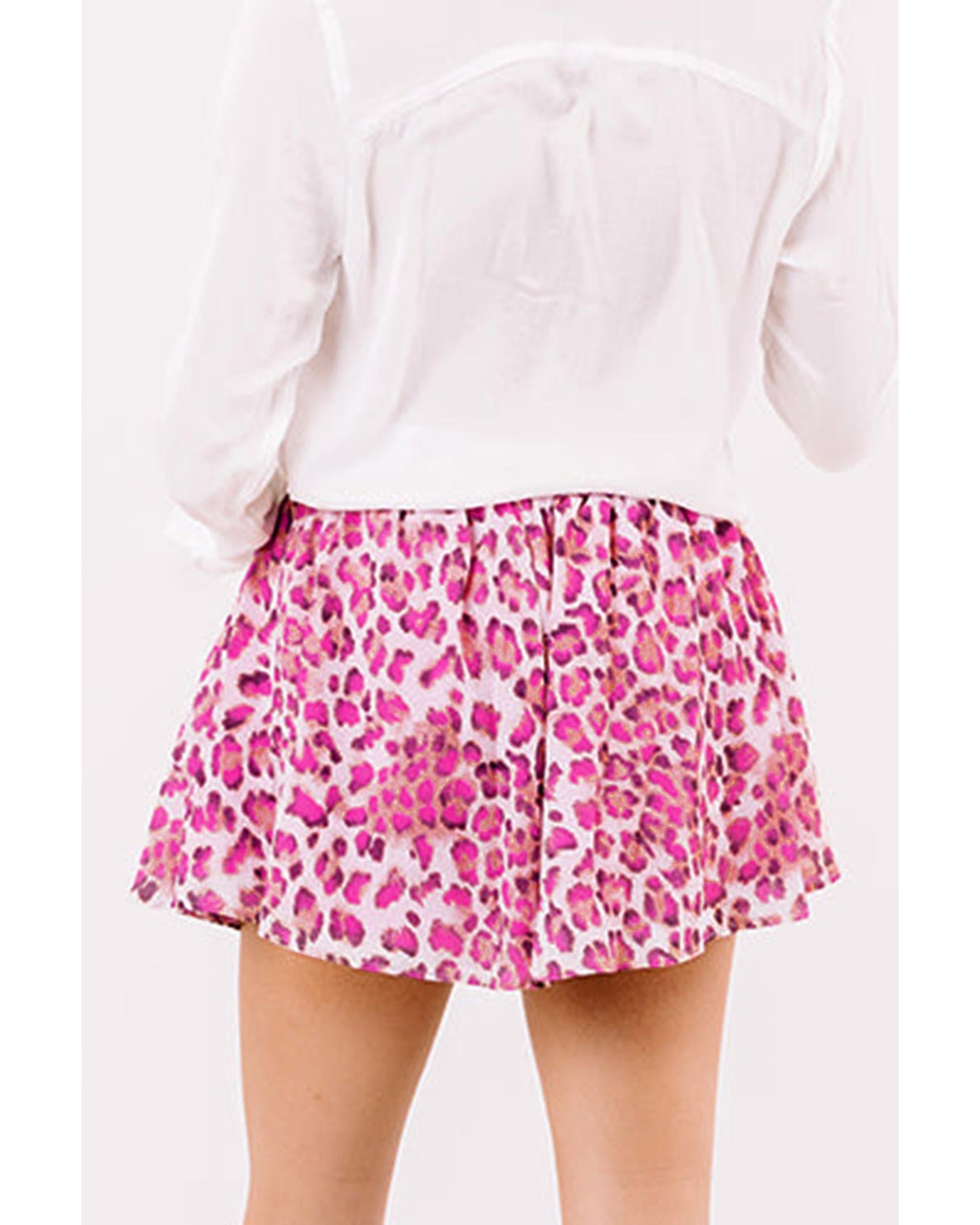 Azura Exchange Leopard Print Flutter Shorts - S Secondary image