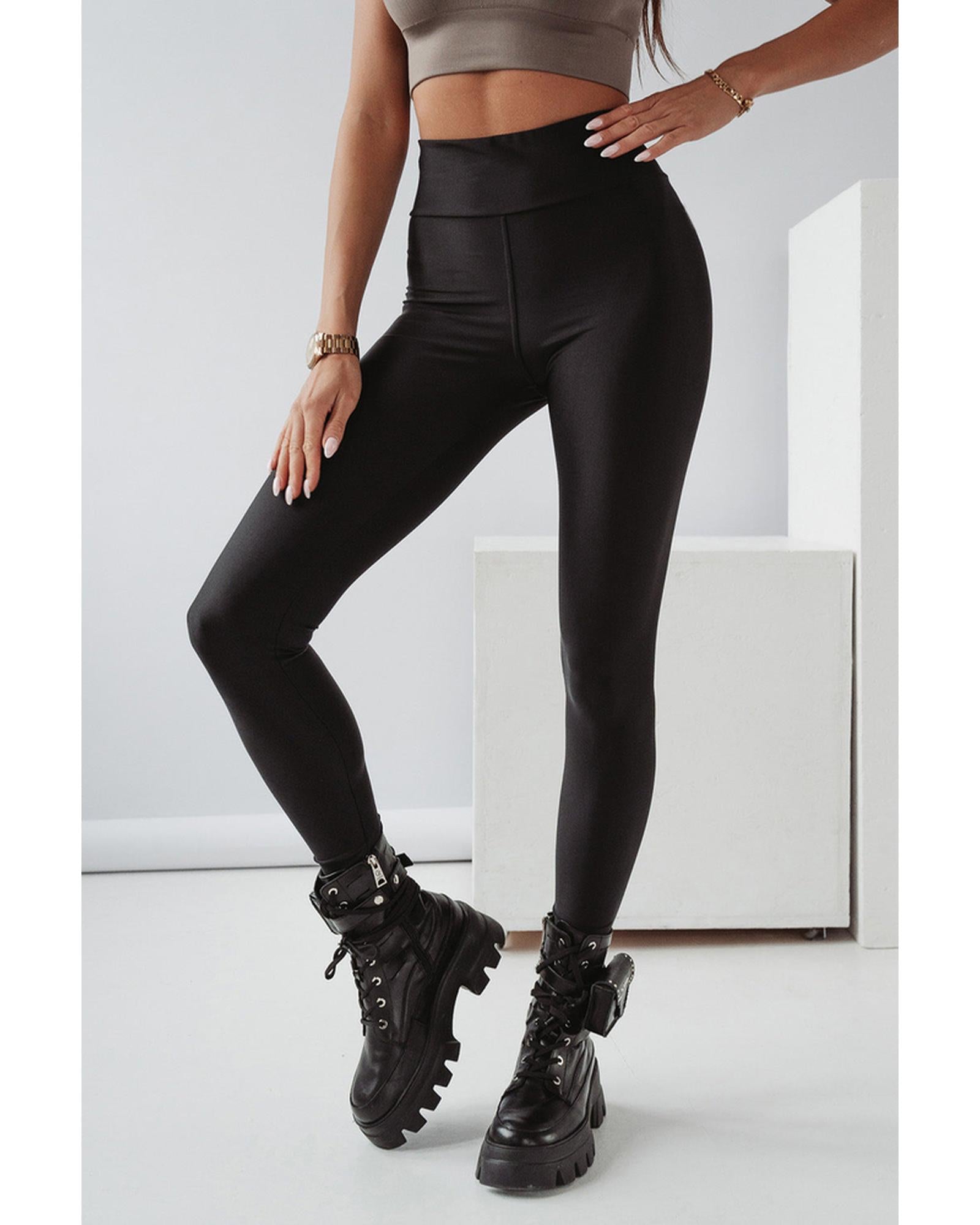 Azura Exchange Tummy Control High Waist Leggings - L Secondary image