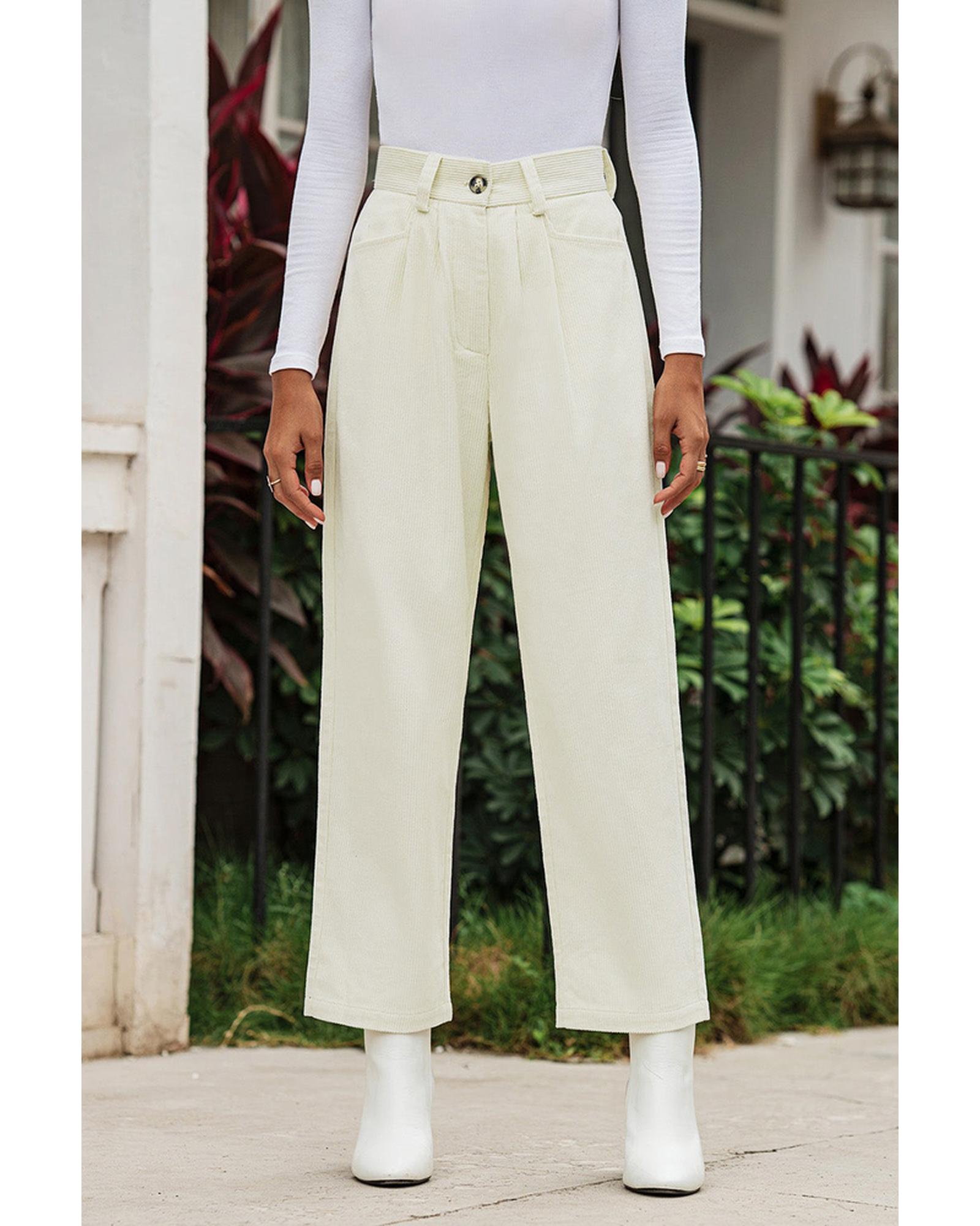 Azura Exchange Corduroy High Waist Straight Leg Pants - 4 US Main image