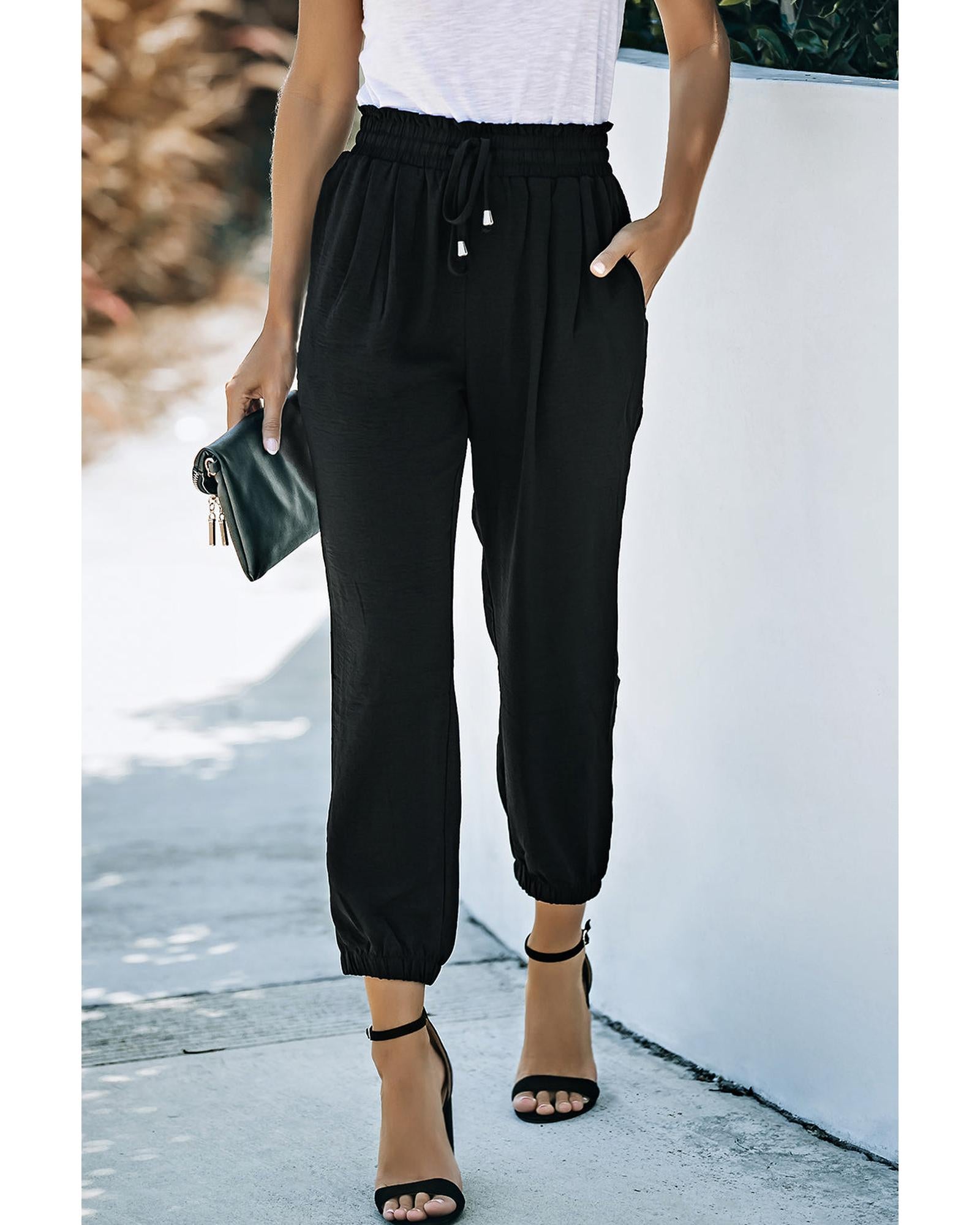 Azura Exchange High Waist Joggers for Casual and Active Comfort - S Main image