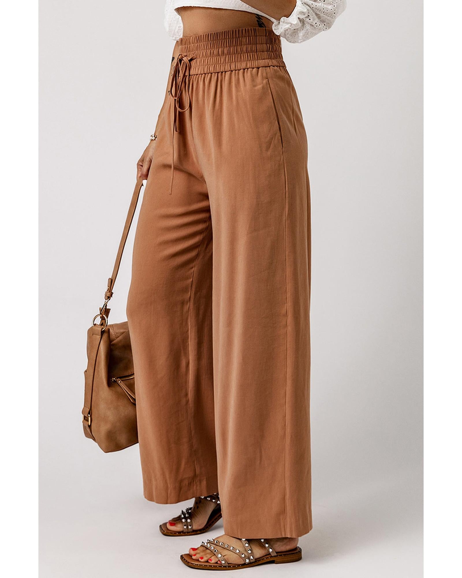 Azura Exchange Elastic Waist Casual Wide Leg Pants - M Secondary image