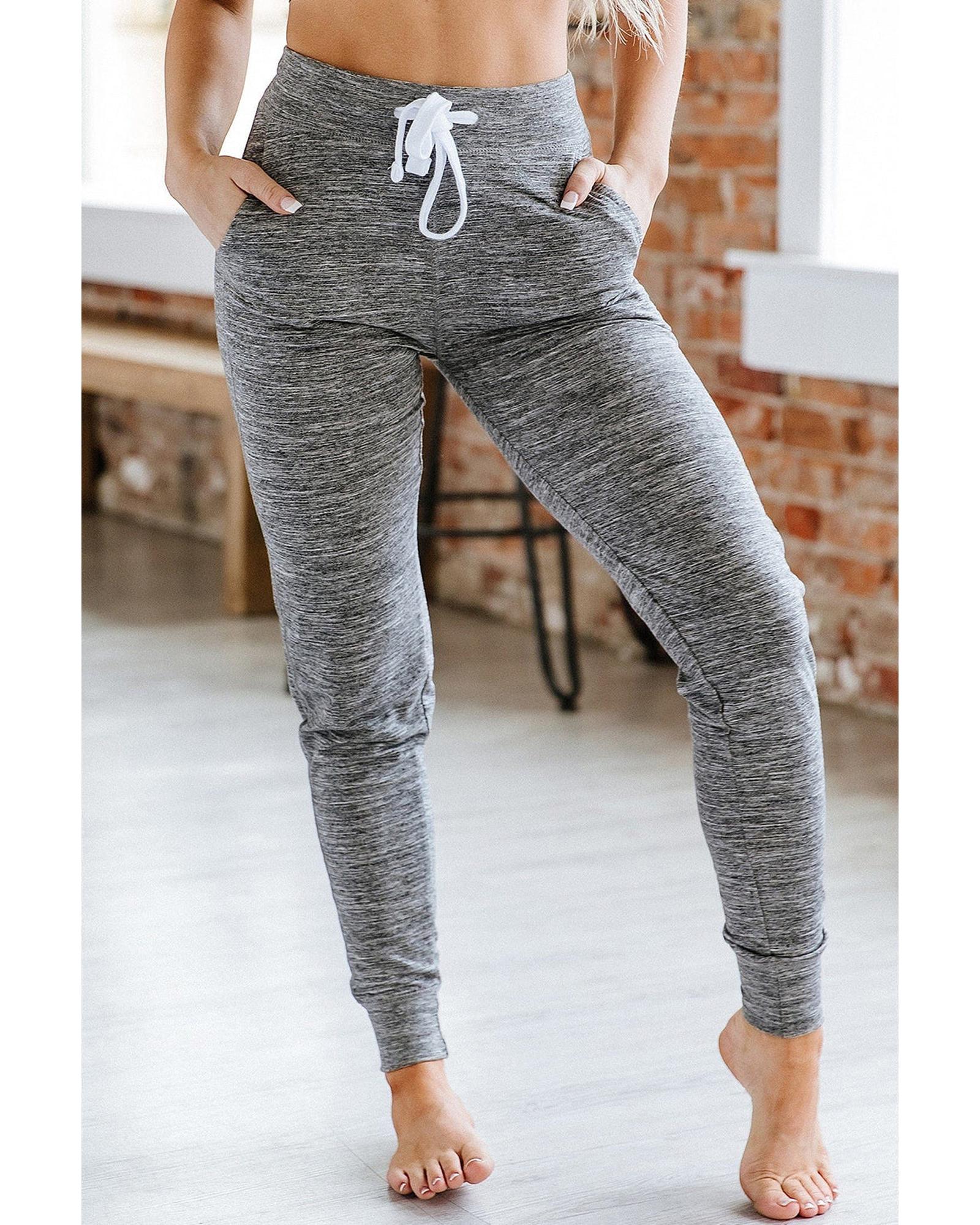 Azura Exchange Soft Gray Joggers with Drawstring Waist and Pockets - L Main image