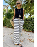 Azura Exchange Striped Wide Leg Pants - S