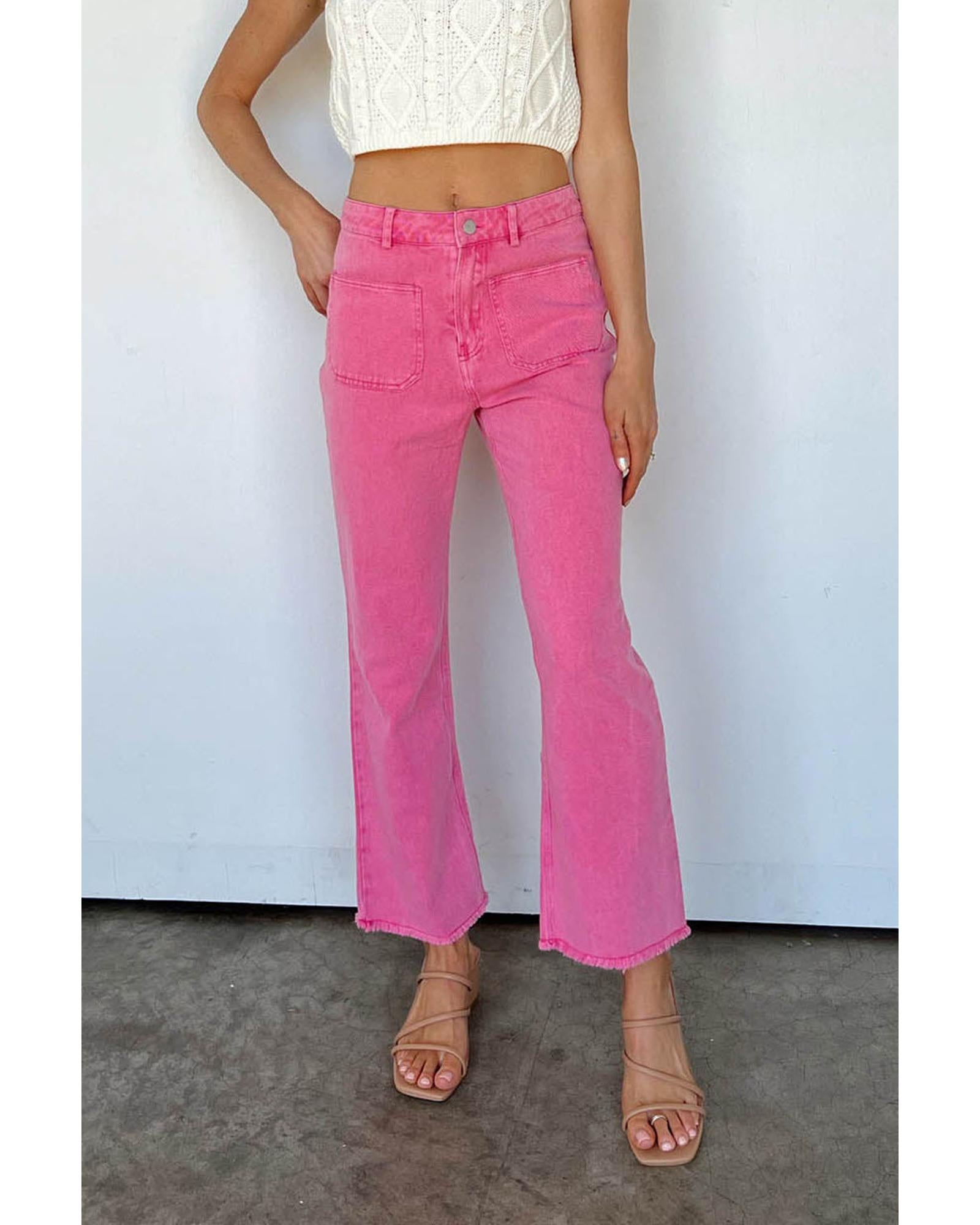 Azura Exchange Flare Leg Raw Hem Jeans - 12 US Secondary image