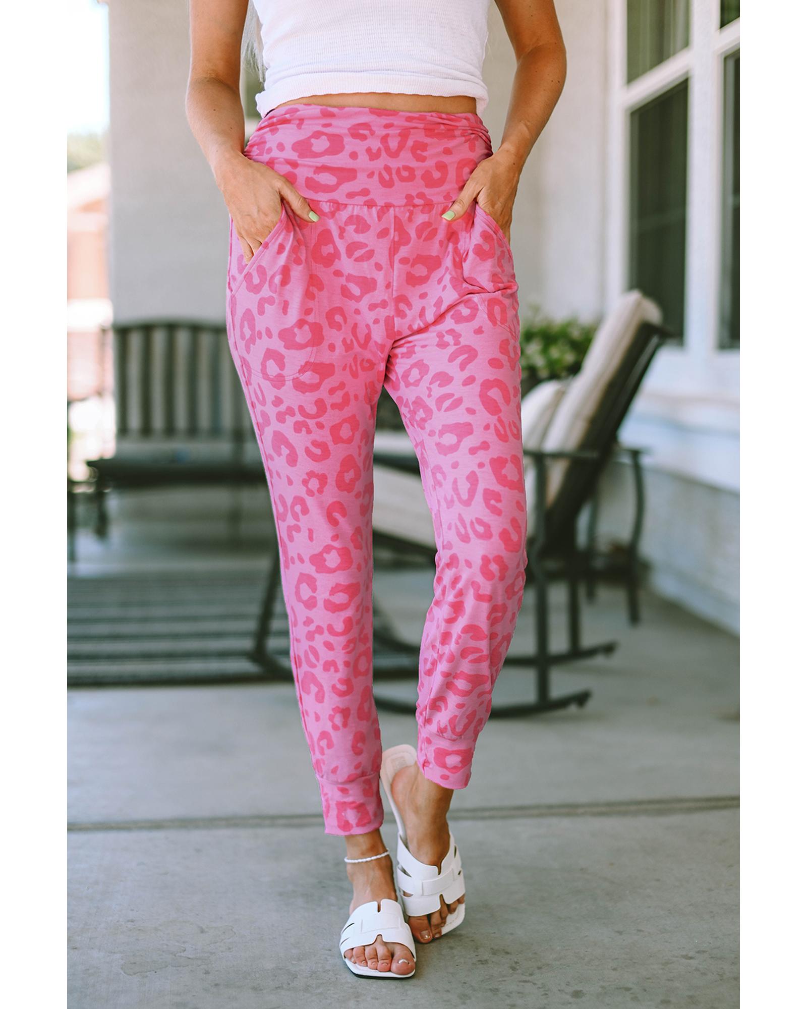 Azura Exchange Ankle-length High Waist Leopard Print Skinny Pants - L Main image