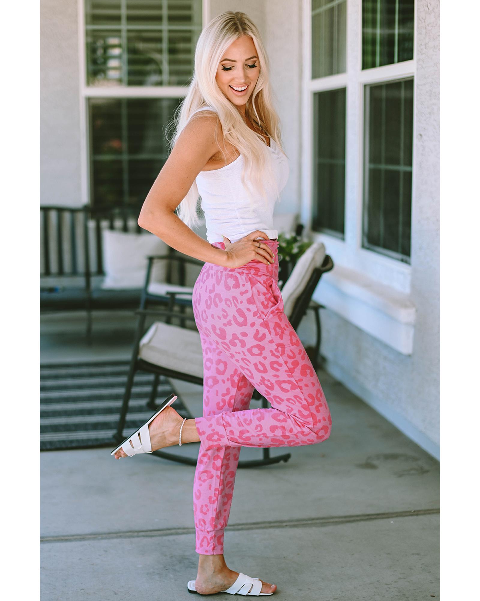 Azura Exchange Ankle-length High Waist Leopard Print Skinny Pants - S Secondary image