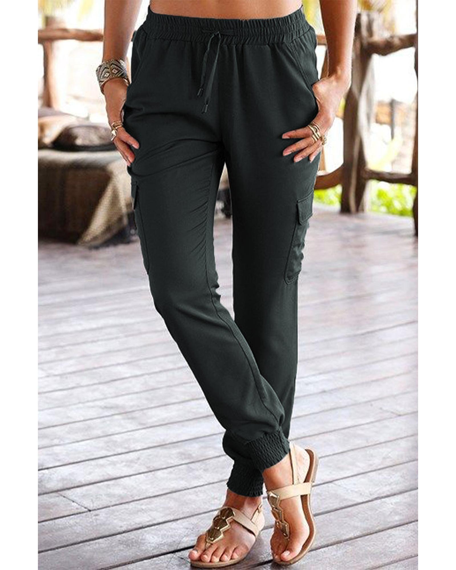 Azura Exchange Slim Fit Drawstring High Waist Joggers - S Main image