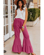 Azura Exchange Textured High Waist Ruffled Bell Bottom Pants - XL Women's Bottoms / Pants Azura Exchange