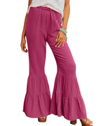 Azura Exchange Textured High Waist Ruffled Bell Bottom Pants - XL Women's Bottoms / Pants Azura Exchange