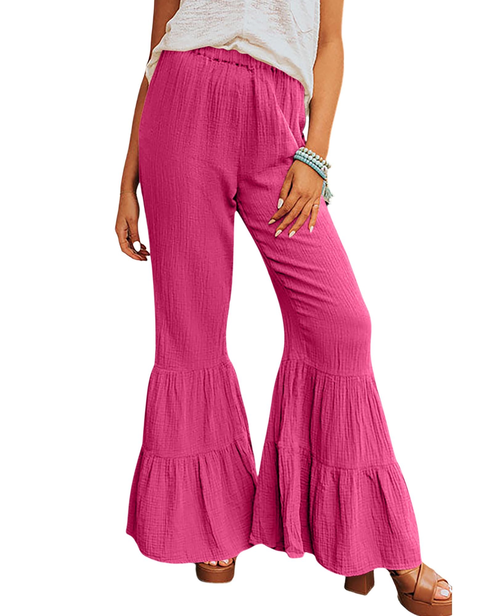 Azura Exchange Textured High Waist Ruffled Bell Bottom Pants - XL Women's Bottoms / Pants Azura Exchange