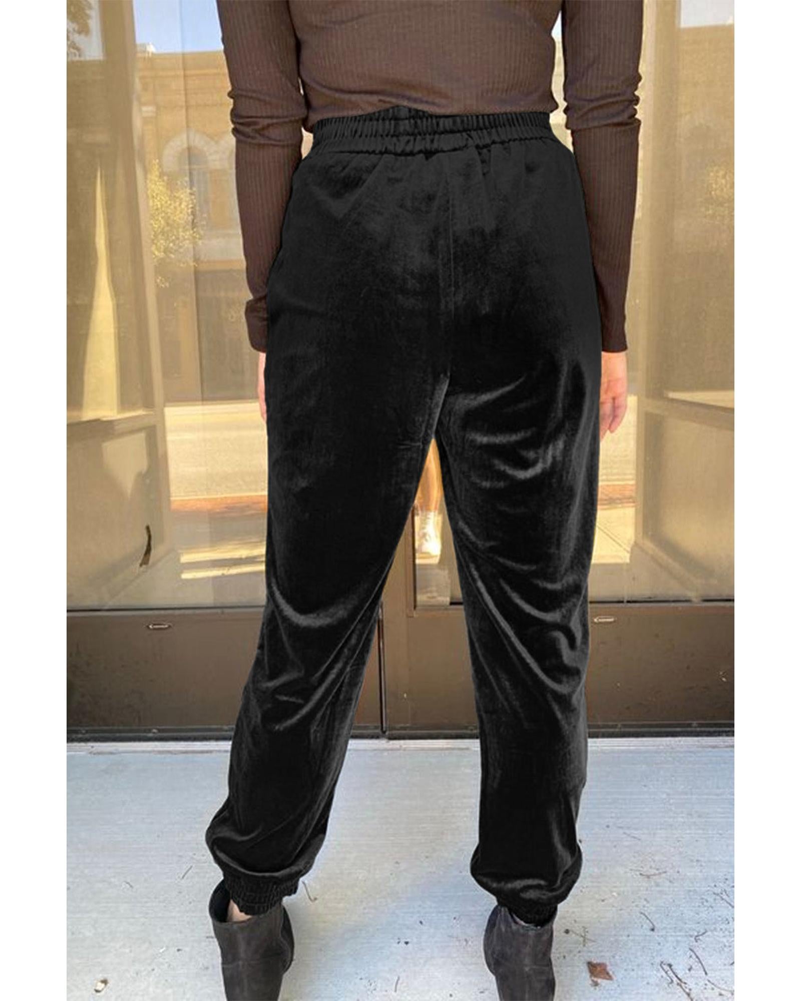 Azura Exchange Luxurious Velvet Jogger Pants - L Secondary image