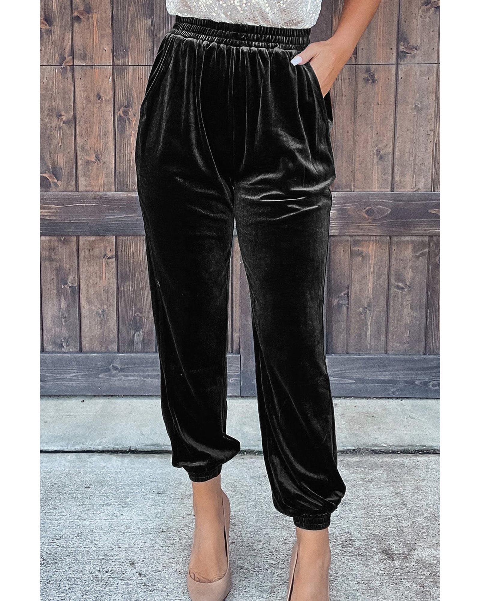 Azura Exchange Luxurious Velvet Jogger Pants - M Main image