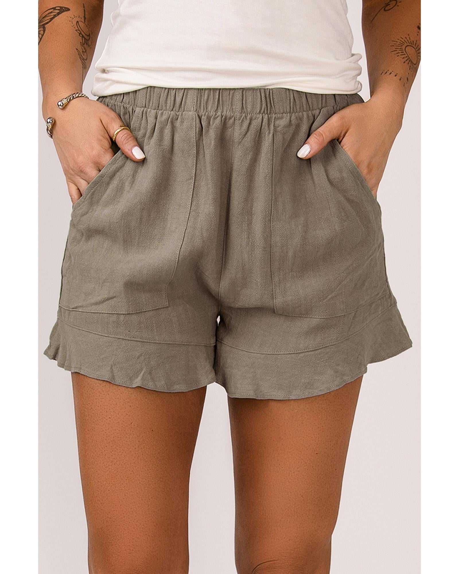 Azura Exchange High Waist Pocketed Ruffle Shorts - M Main image