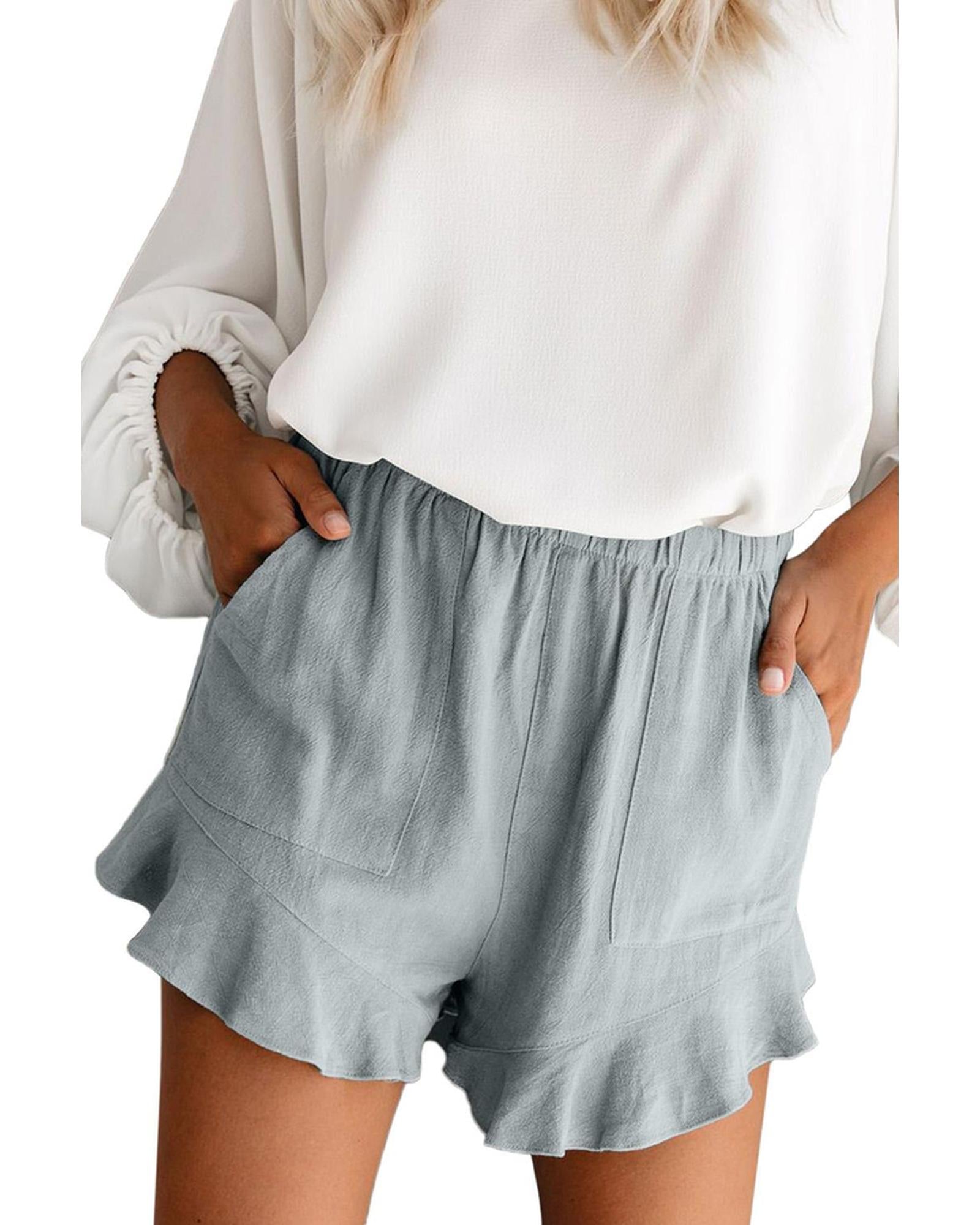 Azura Exchange High Waist Ruffle Shorts with Pockets - M Main image