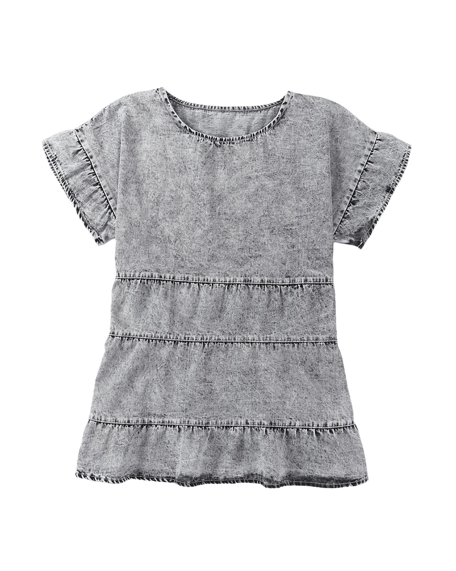 Azura Exchange Tiered Denim Top - S Secondary image