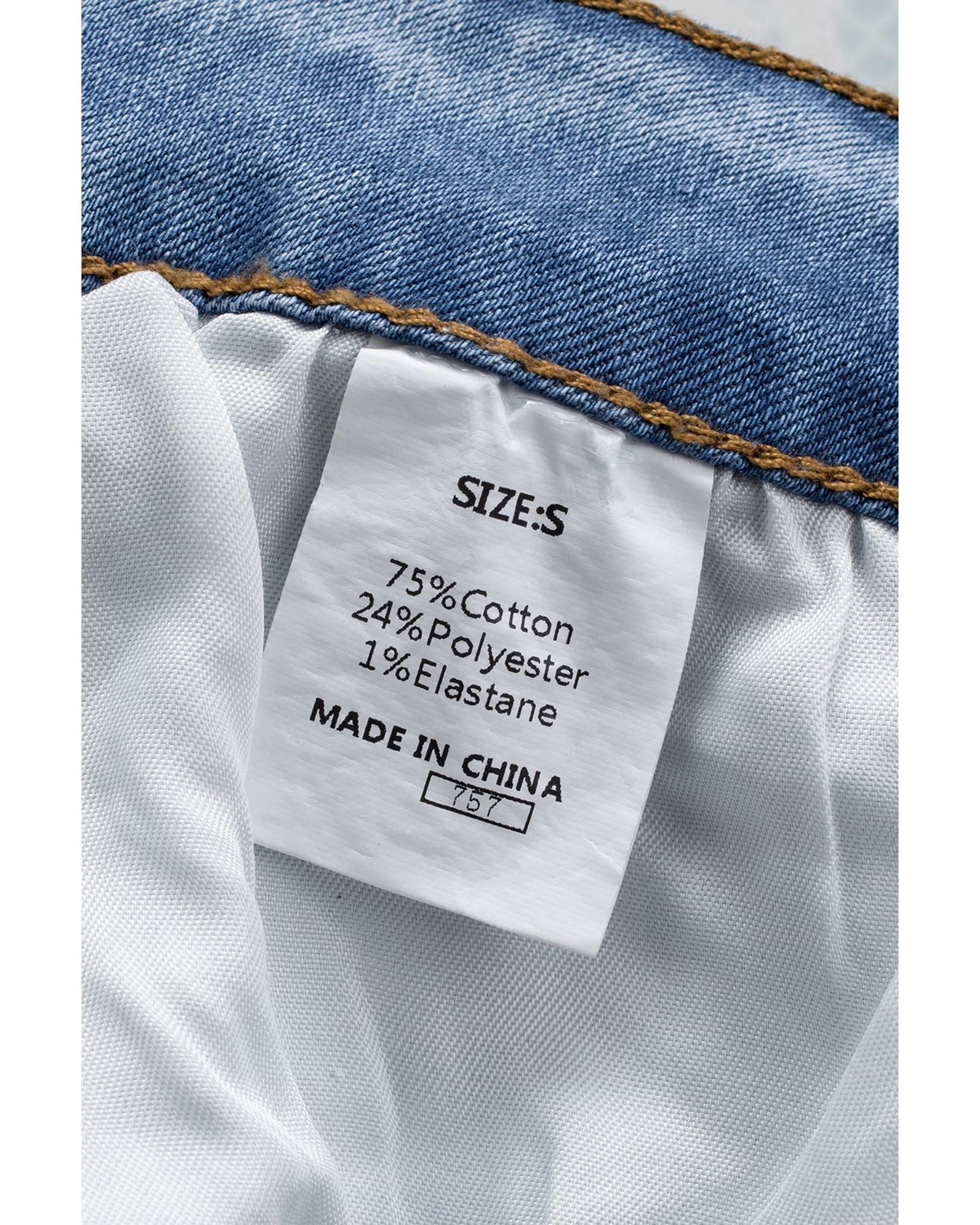 Azura Exchange Distressed Jeans with Buttoned Pockets - S Secondary image