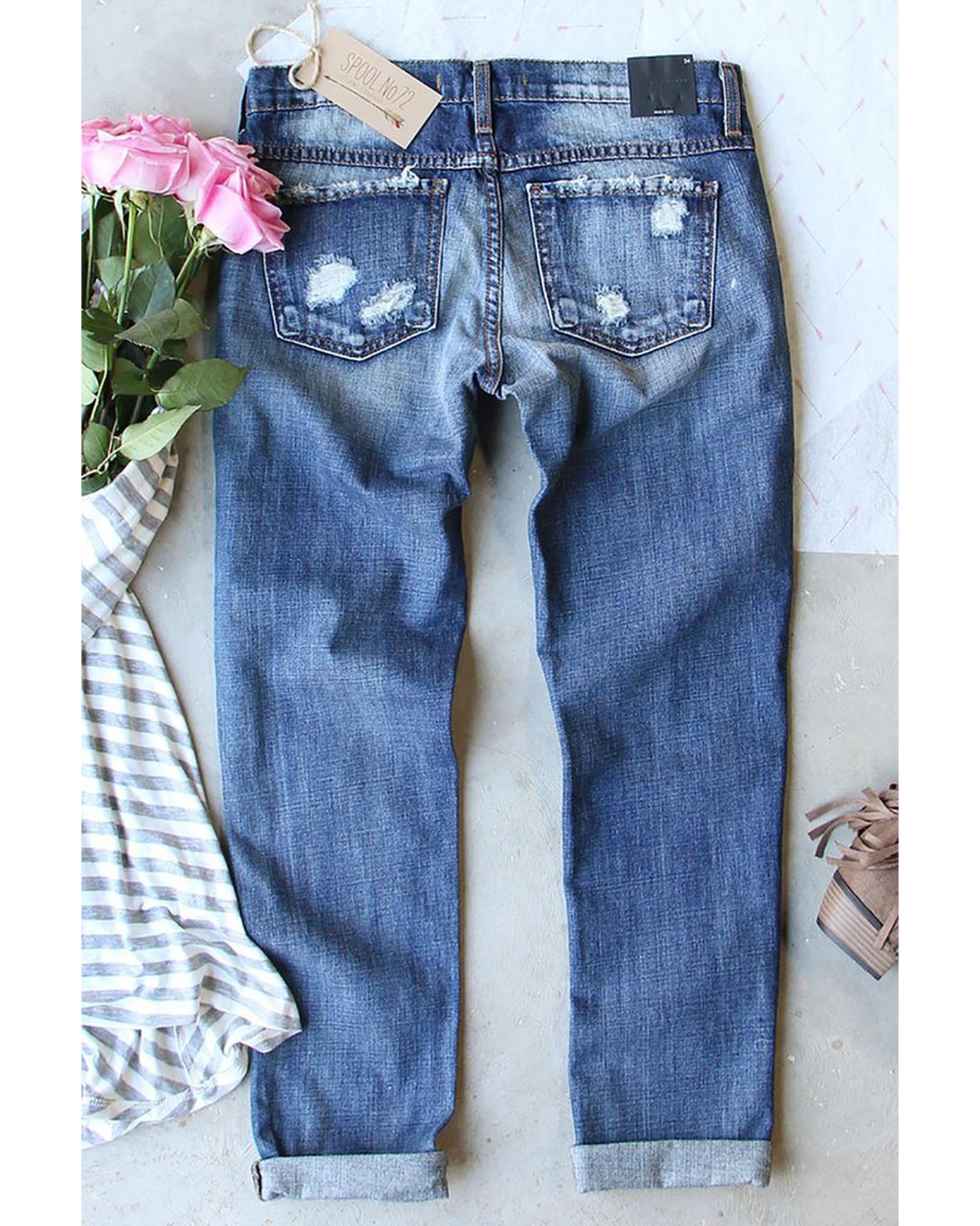 Azura Exchange Heart Patchwork Jeans - 12 US Secondary image